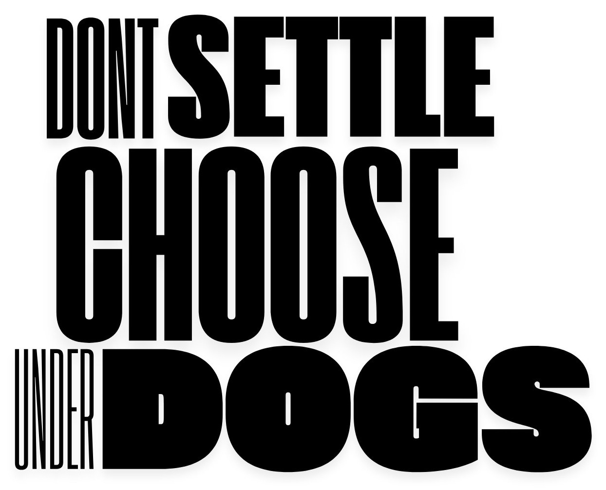 Don't settle, choose underdogs